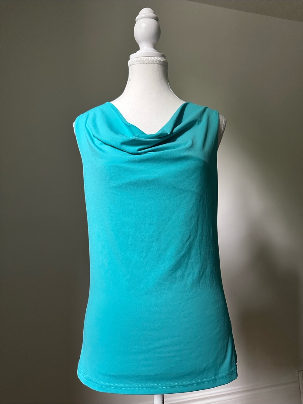 REITMANS Y2K Blue Cowl Neck Preppy Feminine Sleeveless Blouse Small